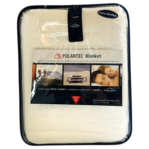 Polartec Softec Berkshire Blanket Full Queen 90" x 90" Cream Factory Sealed NWT